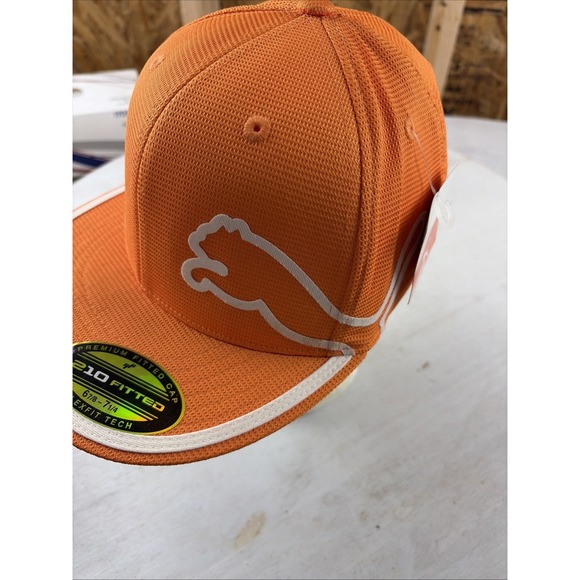 Men's Orange PUMA Golf Hat 210 Fitted Cap Size 6 7/8-7 1/4 - Picture 2 of 14